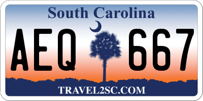 SC license plate AEQ667