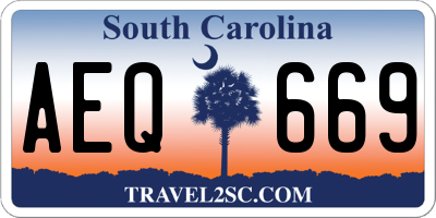 SC license plate AEQ669