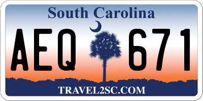 SC license plate AEQ671