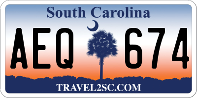 SC license plate AEQ674