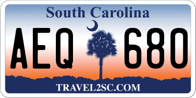 SC license plate AEQ680