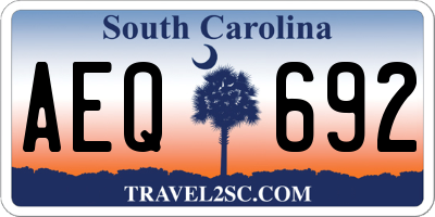 SC license plate AEQ692