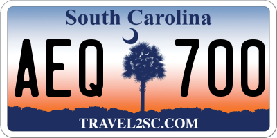 SC license plate AEQ700
