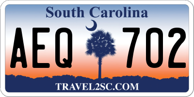 SC license plate AEQ702