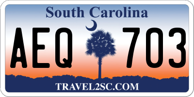 SC license plate AEQ703