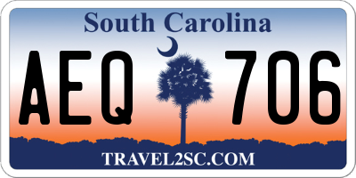 SC license plate AEQ706