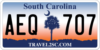 SC license plate AEQ707