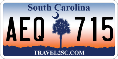 SC license plate AEQ715