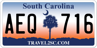 SC license plate AEQ716