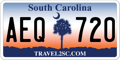 SC license plate AEQ720