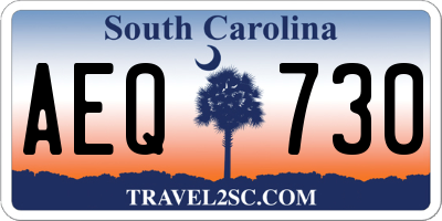 SC license plate AEQ730