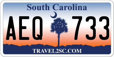 SC license plate AEQ733