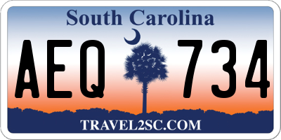 SC license plate AEQ734