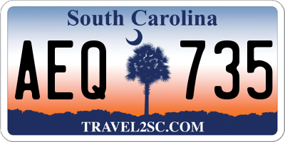SC license plate AEQ735