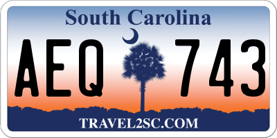 SC license plate AEQ743