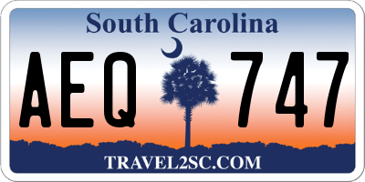 SC license plate AEQ747