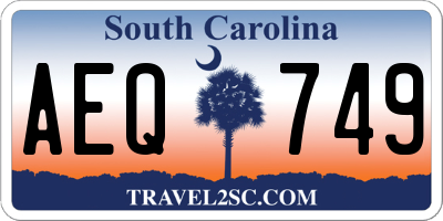 SC license plate AEQ749