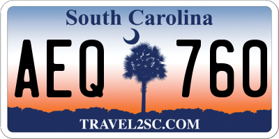 SC license plate AEQ760