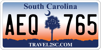 SC license plate AEQ765