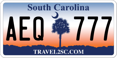 SC license plate AEQ777