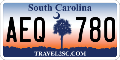 SC license plate AEQ780
