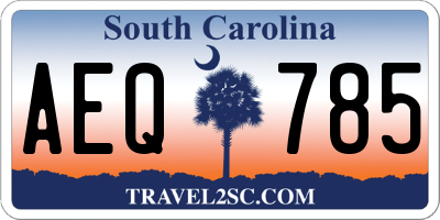 SC license plate AEQ785