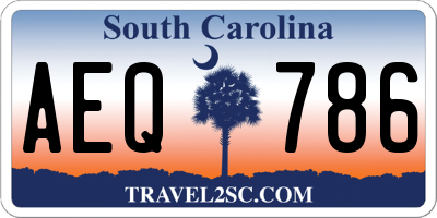 SC license plate AEQ786