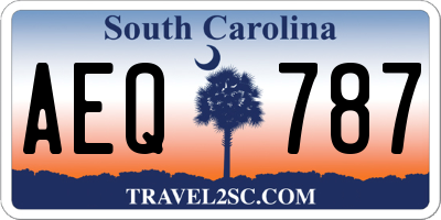 SC license plate AEQ787