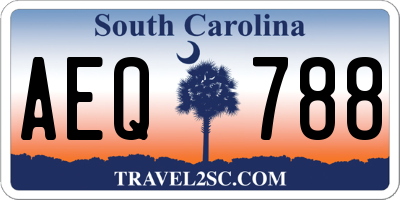 SC license plate AEQ788