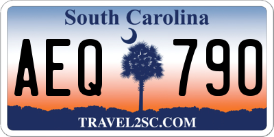 SC license plate AEQ790