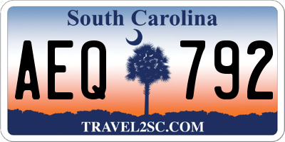 SC license plate AEQ792