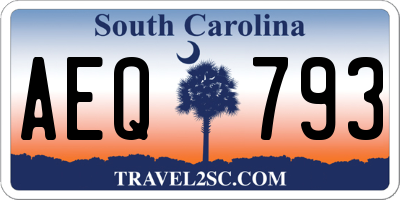 SC license plate AEQ793