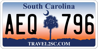 SC license plate AEQ796