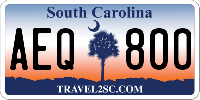 SC license plate AEQ800