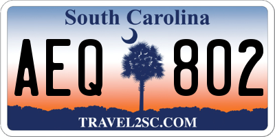 SC license plate AEQ802