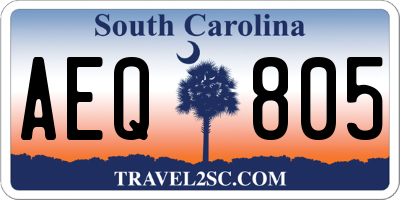 SC license plate AEQ805