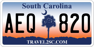 SC license plate AEQ820