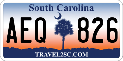 SC license plate AEQ826