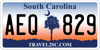 SC license plate AEQ829