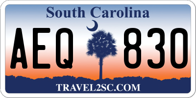 SC license plate AEQ830