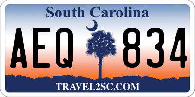SC license plate AEQ834