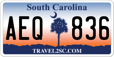 SC license plate AEQ836