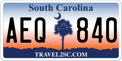 SC license plate AEQ840