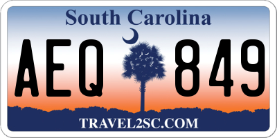 SC license plate AEQ849