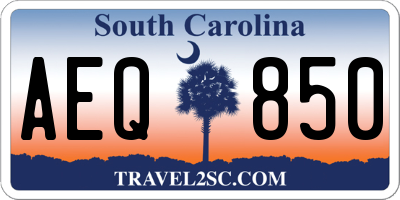 SC license plate AEQ850