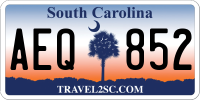 SC license plate AEQ852