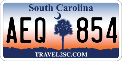 SC license plate AEQ854