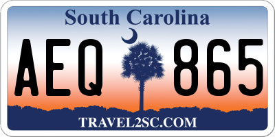 SC license plate AEQ865