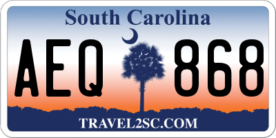 SC license plate AEQ868
