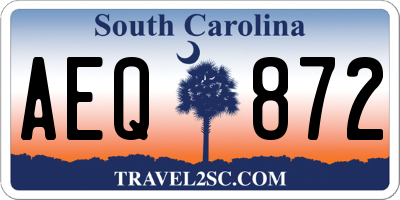 SC license plate AEQ872